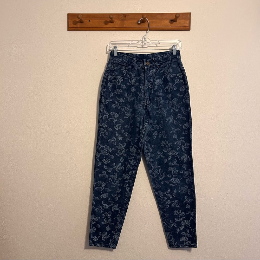 Vintage Mass Confusion Floral Denim Jeans Size 9